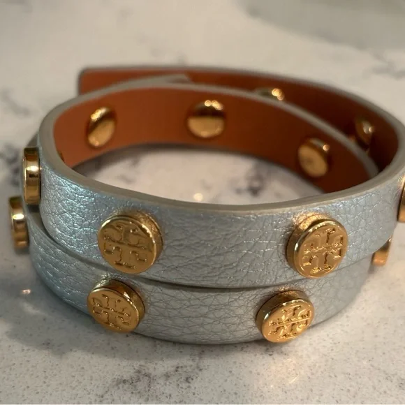 Tory Burch Metallic Leather Bracelet - Picture 3 of 3